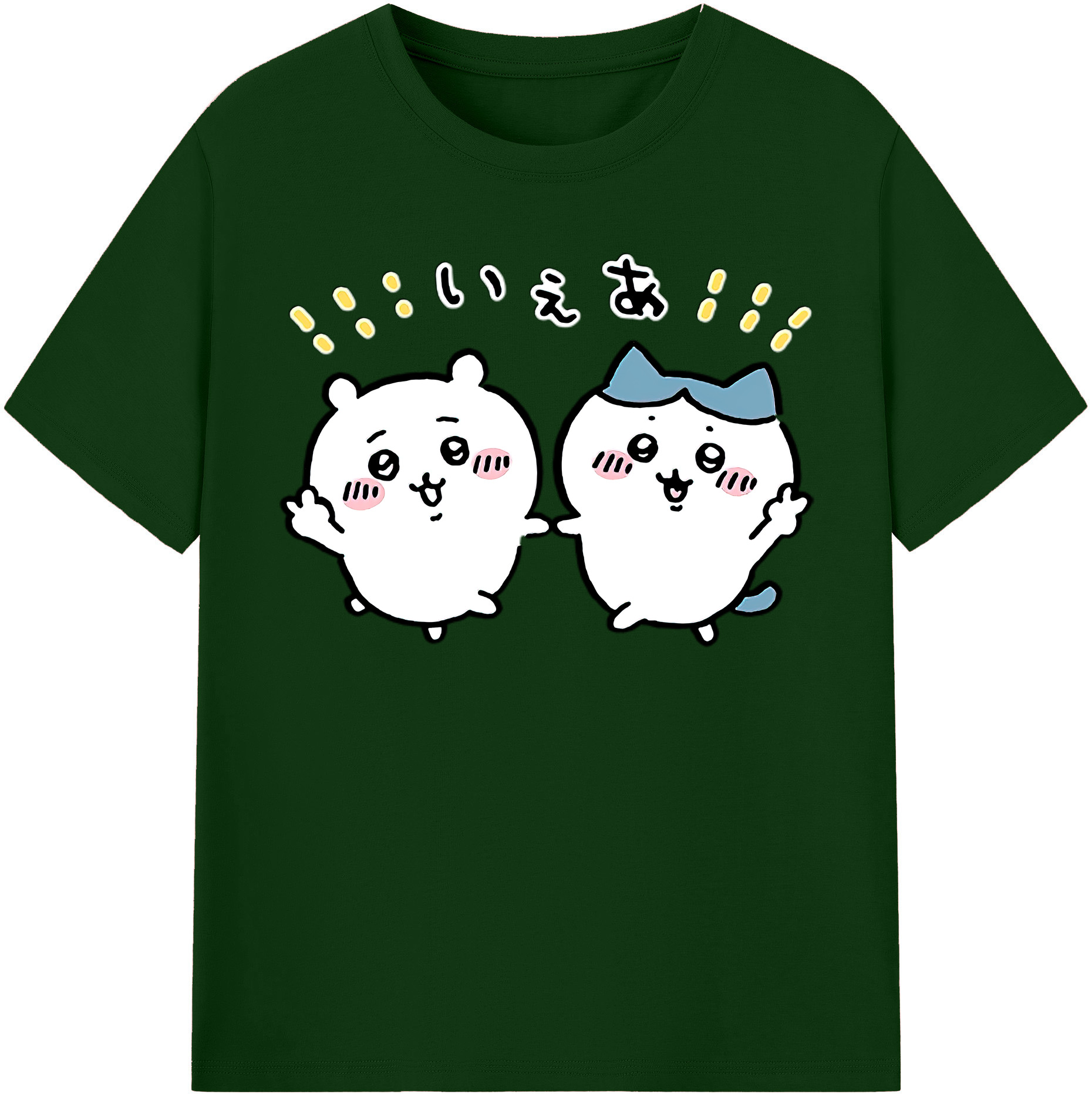 （画像用） ちいかわ ハチワレ Chii-kawa hachiware 綿100％半袖Tシャツ（フロントプリント）